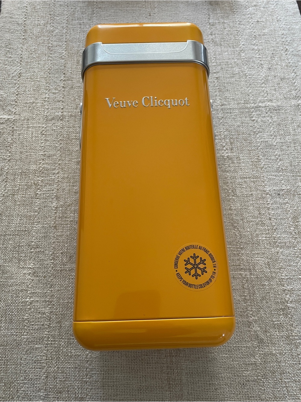 VEUVE CLICQUOT Champagne Cooler Tin with Handle - Yellow - Limited Edition-Empty